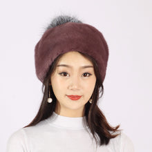 Load image into Gallery viewer, XINYUXIANG Luxury Import Mink fur Hat with Hairball Women