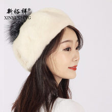 Load image into Gallery viewer, XINYUXIANG Luxury Import Mink fur Hat with Hairball Women