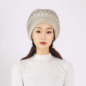 XINYUXIANG Luxury Fashion Mink fur Cap with Hairballs Women