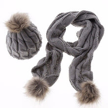 Load image into Gallery viewer, 180*20cm Women Ladies Knitted Artificial Fur Wool Beanie