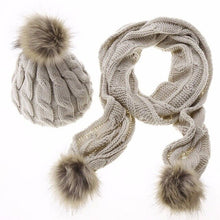 Load image into Gallery viewer, 180*20cm Women Ladies Knitted Artificial Fur Wool Beanie
