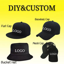 Load image into Gallery viewer, DIY Logo Baseball Cap Custom-made Hat Hip Hop Child&amp;Adult