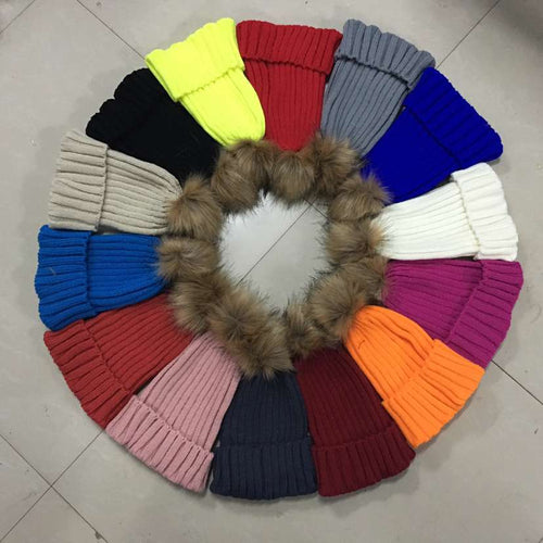 100PCS  Women's Candy Beanie Knitted Caps Crochet Hats