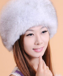 New Fur Hat Real Nature Fox Fur Cap Female Princess Style