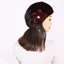 Load image into Gallery viewer, Luxury 100% Genuine Natural Mink Fur hats Women 2019