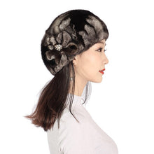 Load image into Gallery viewer, Luxury 100% Genuine Natural Mink Fur hats Women 2019