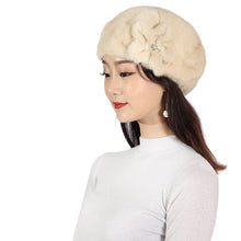 Load image into Gallery viewer, Luxury 100% Genuine Natural Mink Fur hats Women 2019
